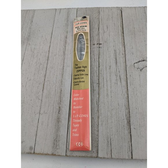 J&P Coats Other - Vintage J&P Coats Neck Opening Metal Zipper 20" Nurgrey Gray 23-A